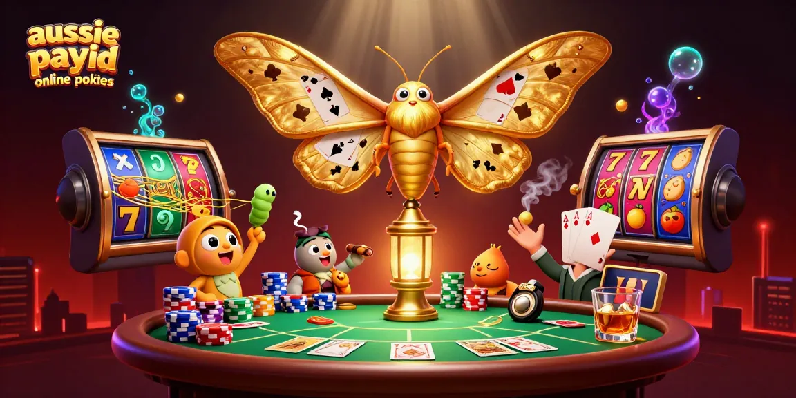 Aussie PayID online pokies scene with vibrant characters and casino elements showcasing dynamic gameplay.
