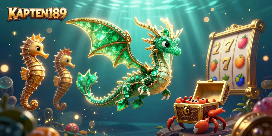 KAPTEN189 mengungkapkan keunggulan permainan slot dengan simbol keberuntungan dalam ilustrasi 3D yang megah.