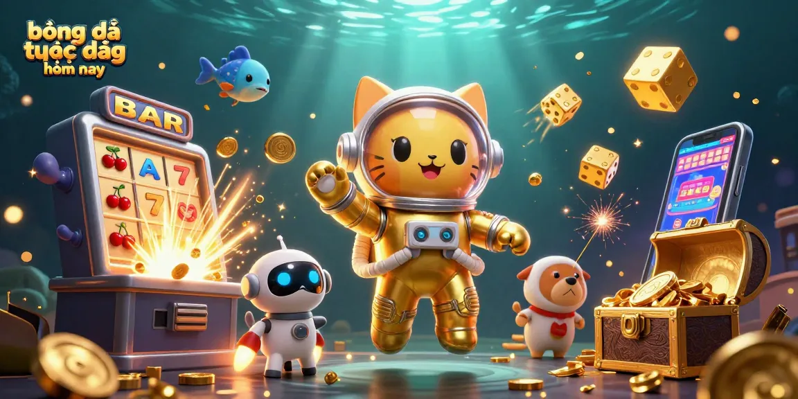 Engage in bóng đá trực tiếp hôm nay through vibrant 3D casino elements and characters.