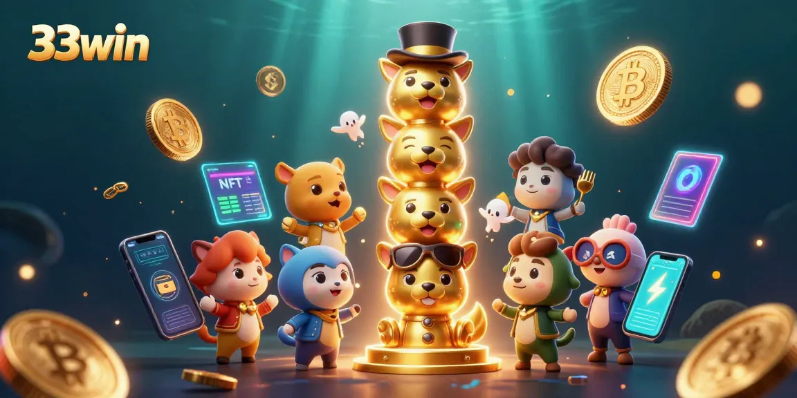 Experience the excitement of 33win's casino games with vibrant 3D elements and dynamic visuals.