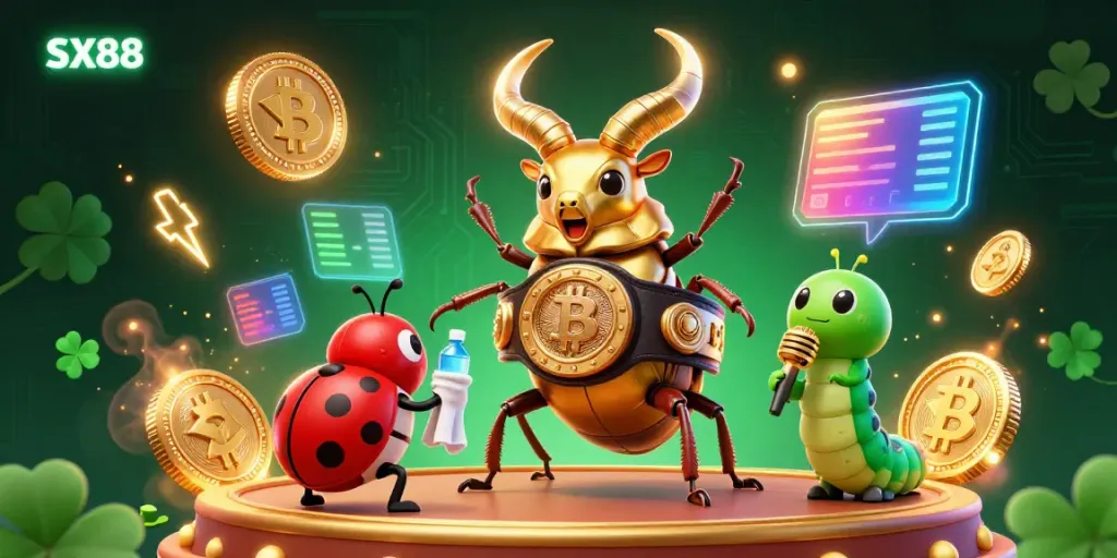 SX88 promotes thrilling online gaming with a vibrant casino-themed 3D cartoon illustration.