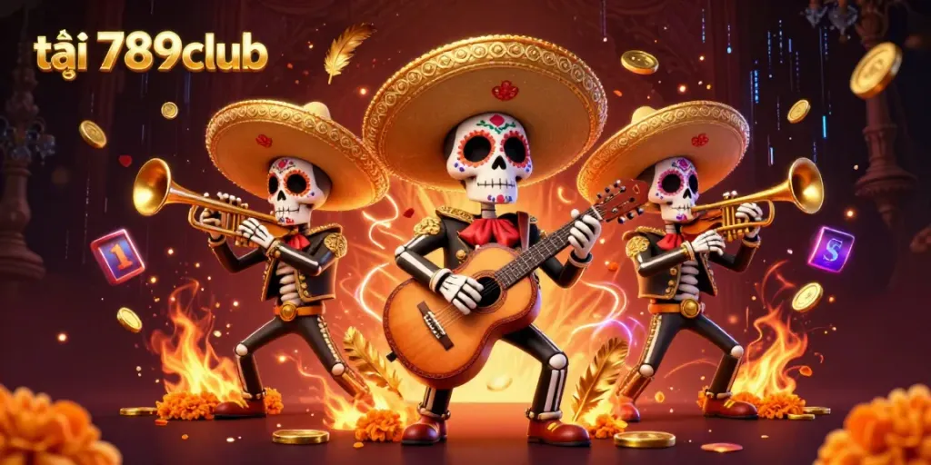 Exciting scene at 789club featuring a festive mariachi band playing with rich casino elements.