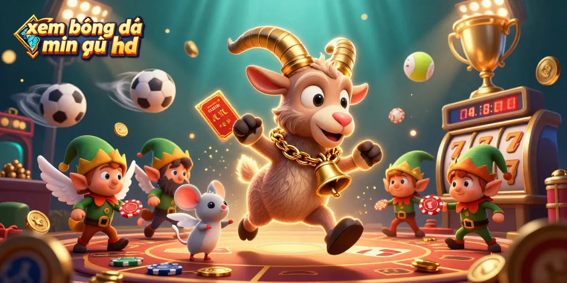 Experience xem bóng đá miễn phí hd with a vibrant 3D casino scene featuring our playful characters and exciting game elements.