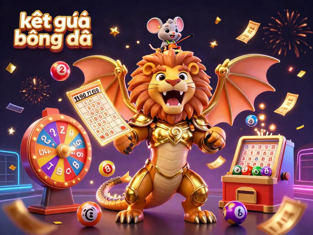 Engaging kết quả bóng đá scene depicting dynamic lottery balls and gaming elements for an exciting experience.
